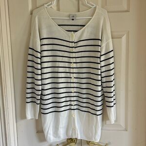 Cabi Striped Turnabout Cardigan Sweater Size Small 6164